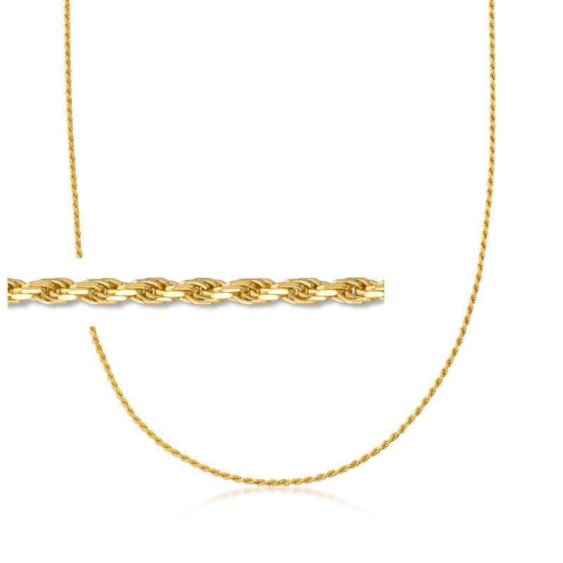 Italian 1.5mm 18kt Gold Over Sterling Adjustable Rope-Chain Necklace  image number 1