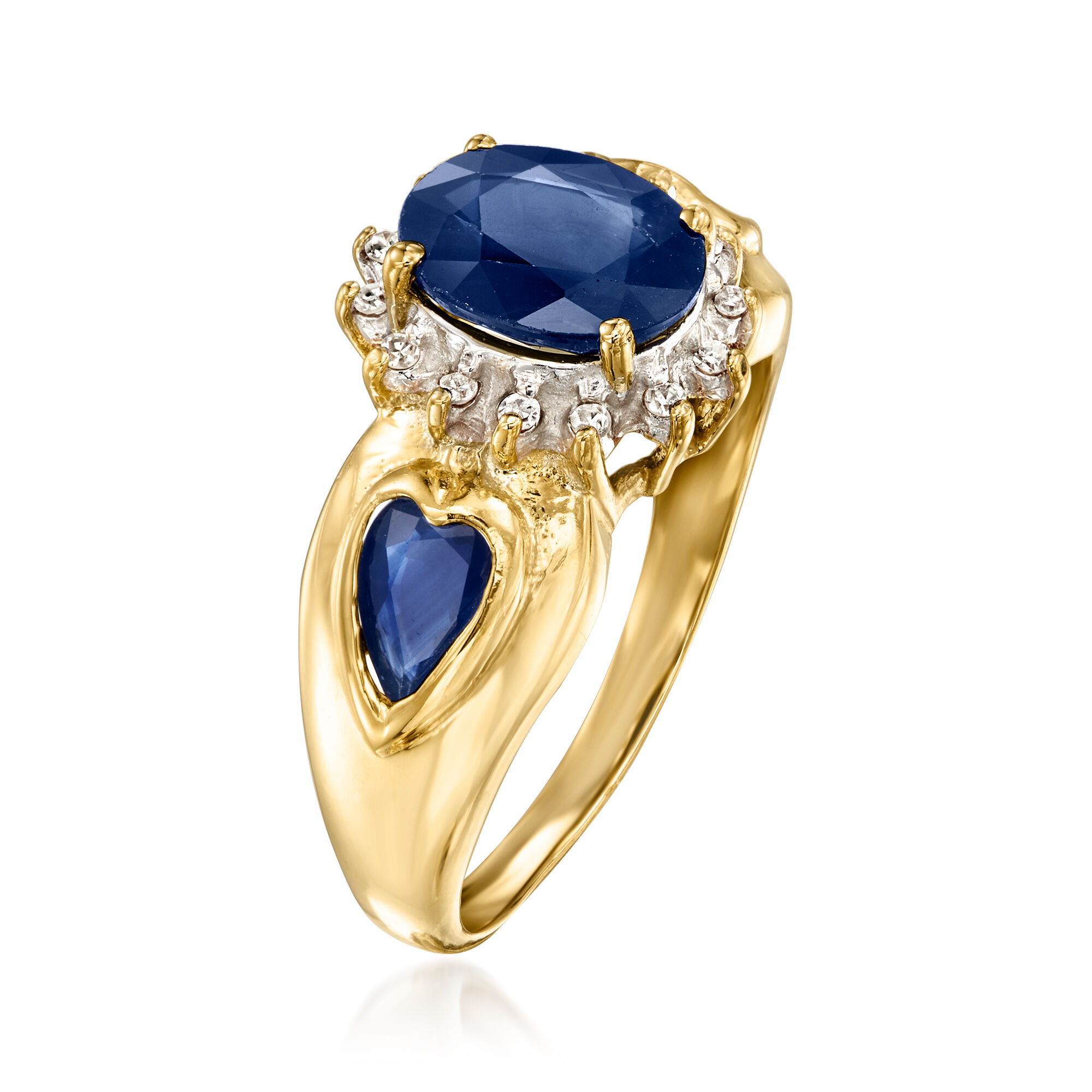 人気デザイナー C. 1980 Vintage 2.30 ct. t.w. Sapphire and .10 ct. t.w. テープ・マスキングテープ