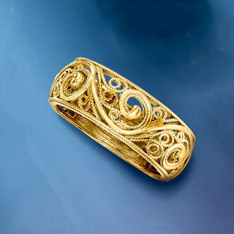 18kt Gold Over Sterling Scrollwork Ring image number 3