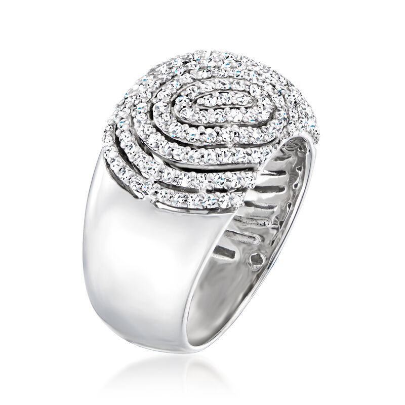 1.00 ct. t.w. Diamond Swirl Ring in 14kt White Gold. Size 9 image number 2