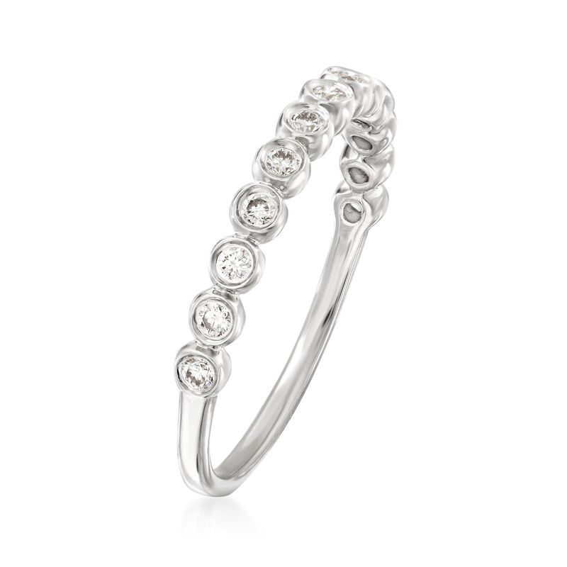 Henri Daussi .21 ct. t.w. Diamond Wedding Ring in 14kt White Gold image number 2