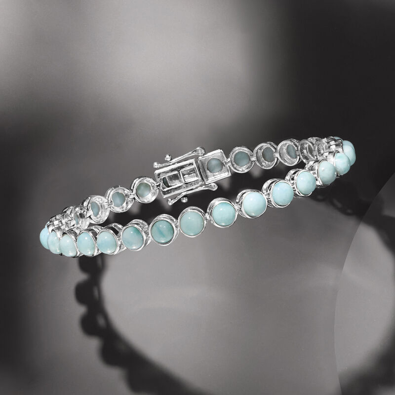 5mm Larimar Tennis Bracelet in Sterling Silver image number 4