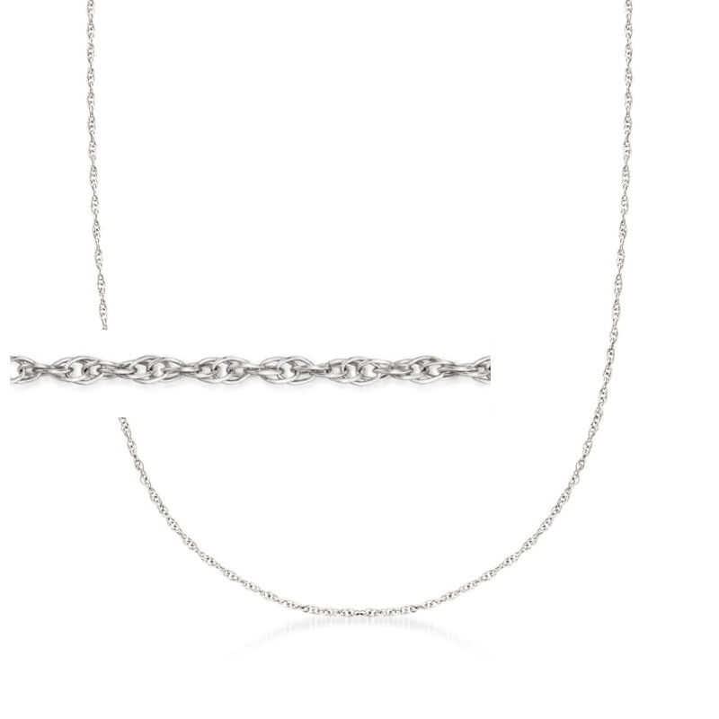 Italian 14kt White Gold Medium Rope-Chain Necklace image number 0