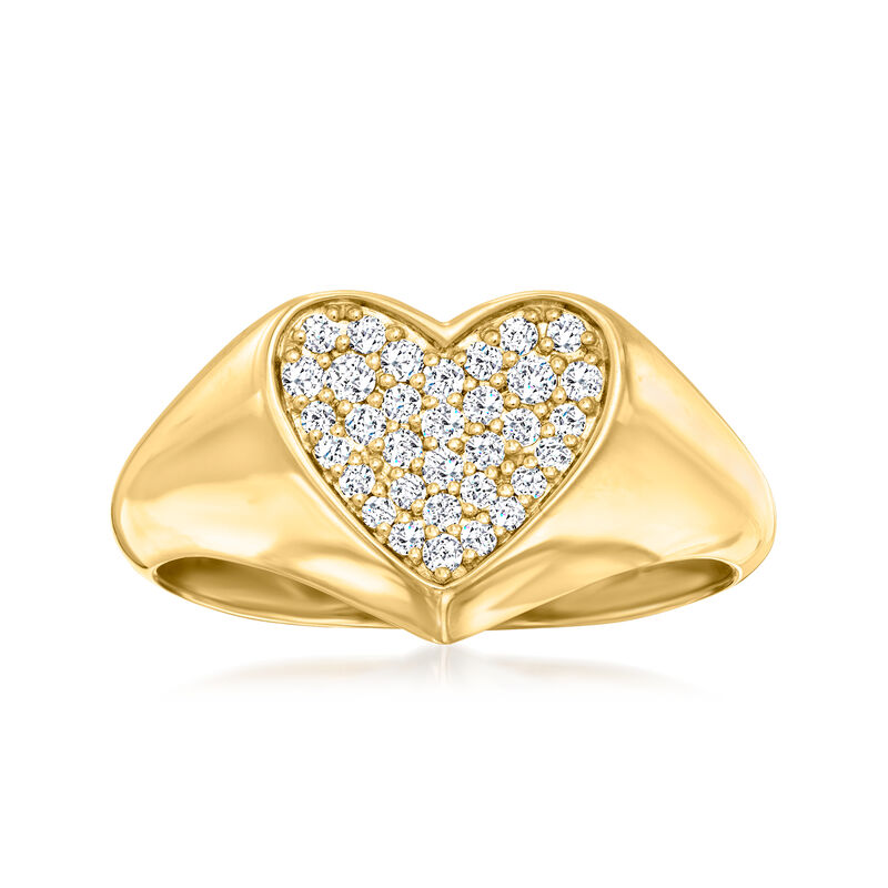 .25 ct. t.w. Pave Diamond Heart Cluster Ring in 14kt Yellow Gold image number 0