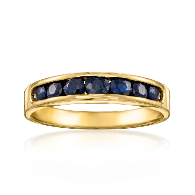 C. 1990 Vintage .75 ct. t.w. Sapphire Ring in 14kt Yellow Gold. Size 7 image number 0