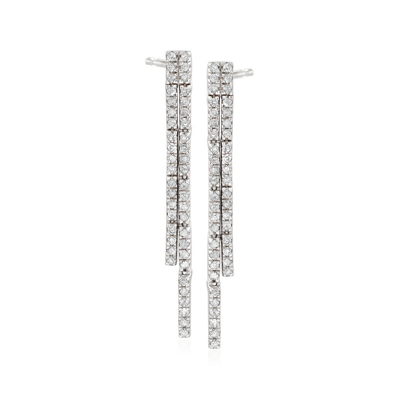 .50 ct. t.w. Diamond Two-Row Linear Drop Earrings in Sterling Silver image number 0