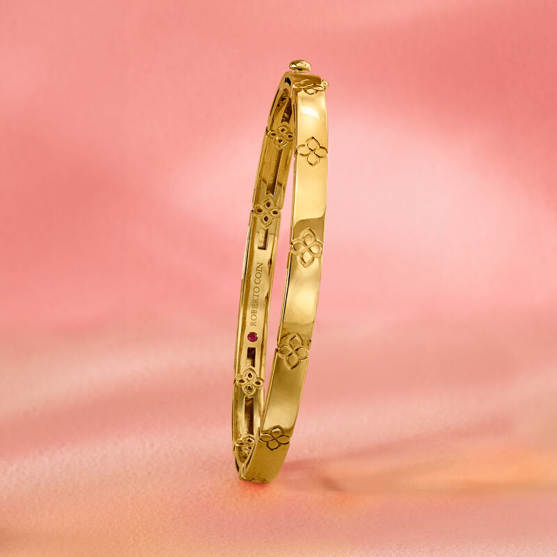 Roberto Coin "Love in Verona" 18kt Yellow Gold Bangle Bracelet. 7" image number 2
