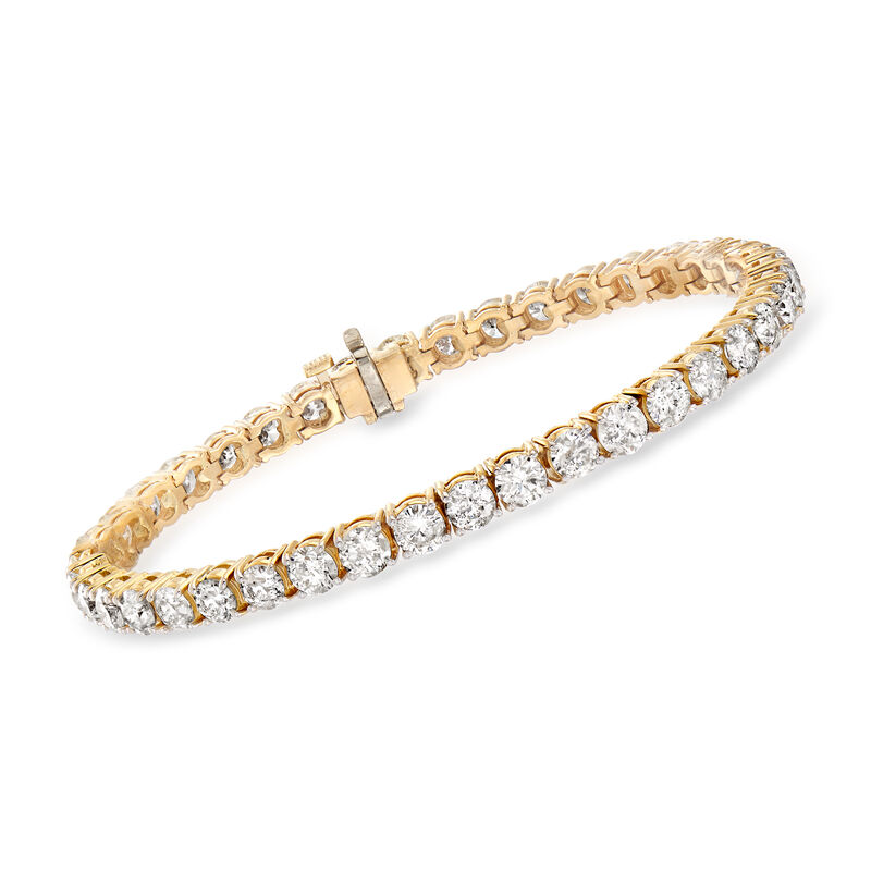 10.00 ct. t.w. Diamond Tennis Bracelet in 14kt Yellow Gold image number 0