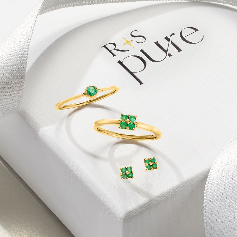 .10 ct. t.w. Emerald Ring in 14kt Yellow Gold image number 3