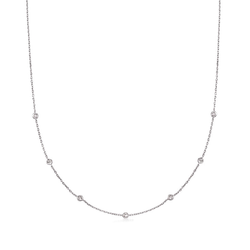 .20 ct. t.w. Diamond Station Necklace in Sterling Silver image number 0