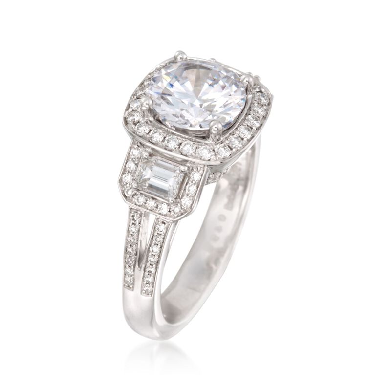 Simon G. .86 ct. t.w. Diamond Engagement Ring Setting in 18kt White Gold image number 2