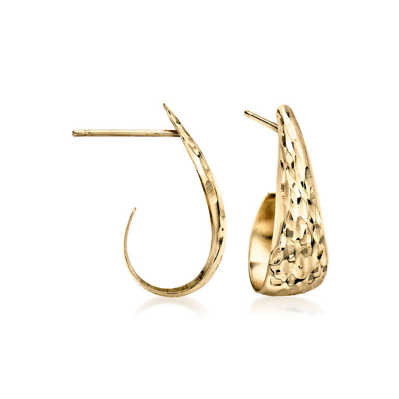 C. 2000 Vintage 14kt Yellow Gold Curved Earrings image number 0