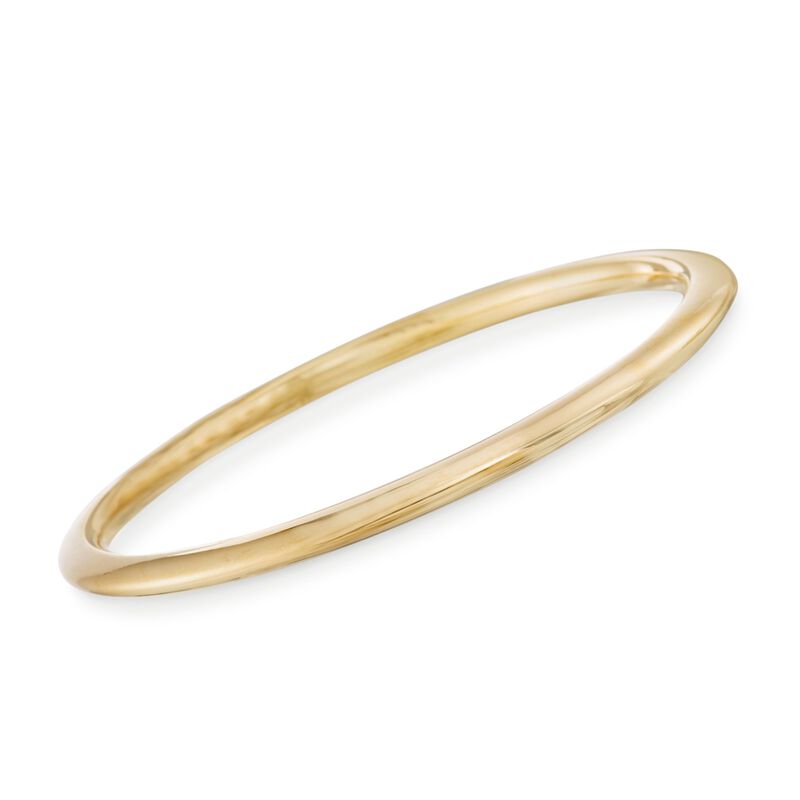 Italian Andiamo 14kt Yellow Gold Narrow Bangle Bracelet. 7.5&quot; image number 0