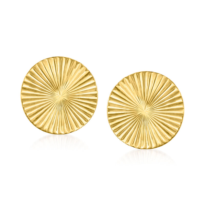 Italian 14kt Yellow Gold Starburst Circle Earrings image number 0