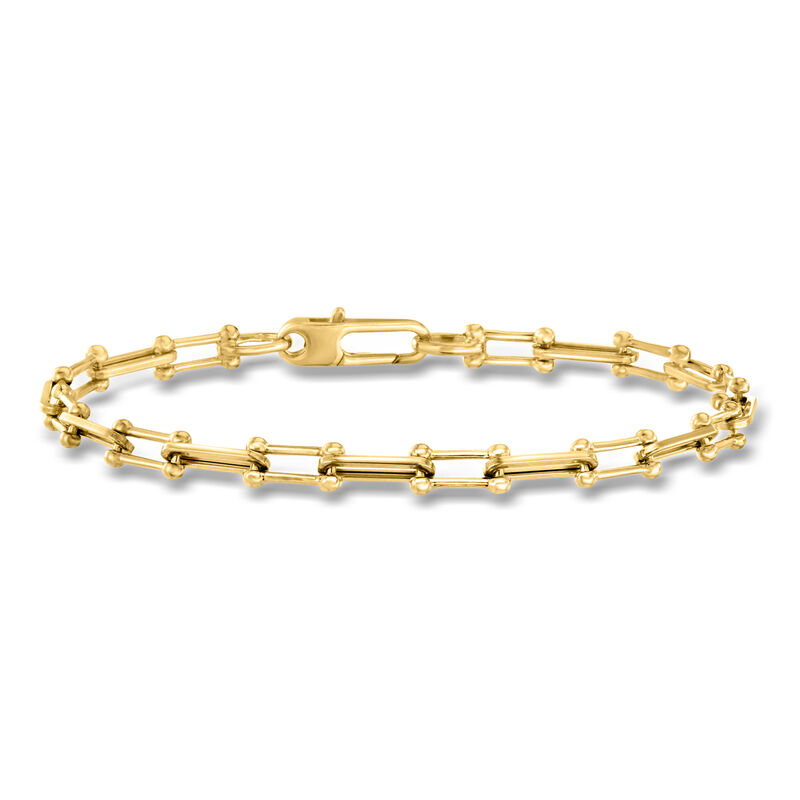 Roberto Coin 18kt Yellow Gold Beaded-Edge Paper Clip Link Bracelet. 7" image number 0