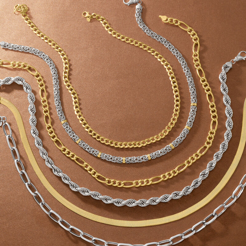 Italian 6mm 18kt Yellow Gold Curb-Link Necklace image number 2