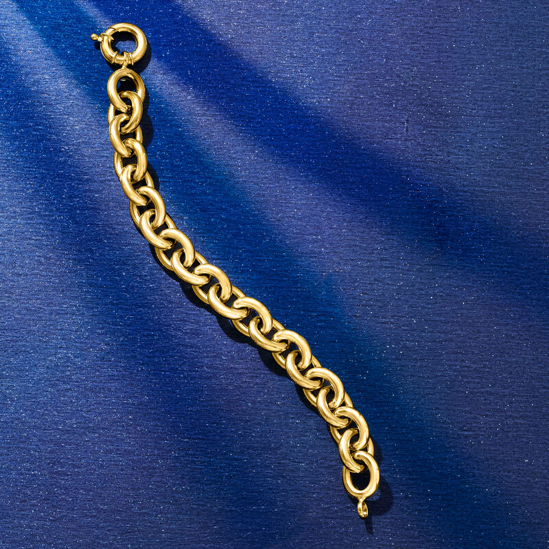 Italian 18kt Yellow Gold Cable-Chain Bracelet image number 2