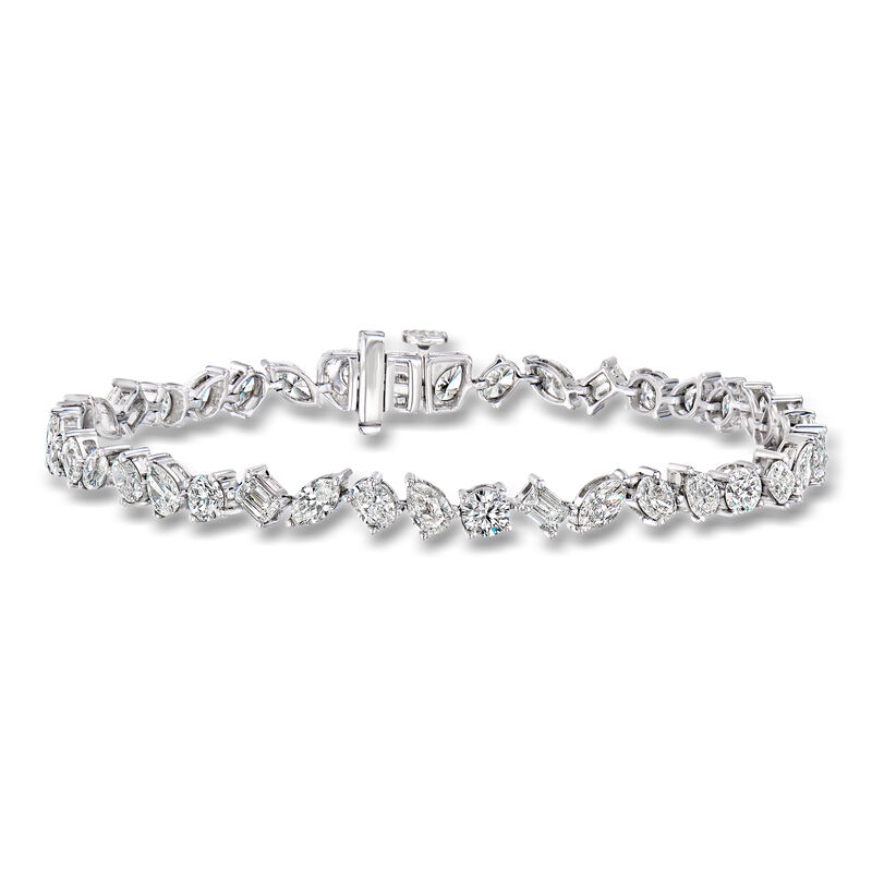 8.00 ct. t.w. Multi-Shaped Lab-Grown Diamond Tennis Bracelet in 14kt White Gold. 8" image number 0