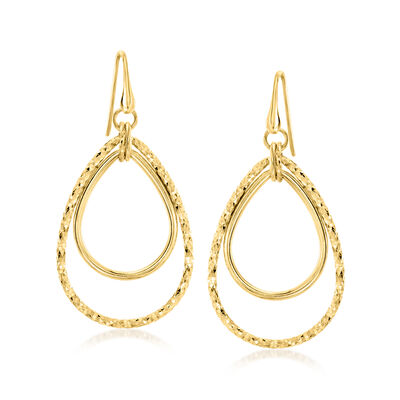 Italian 18kt Gold Over Sterling Double-Oval Drop Earrings