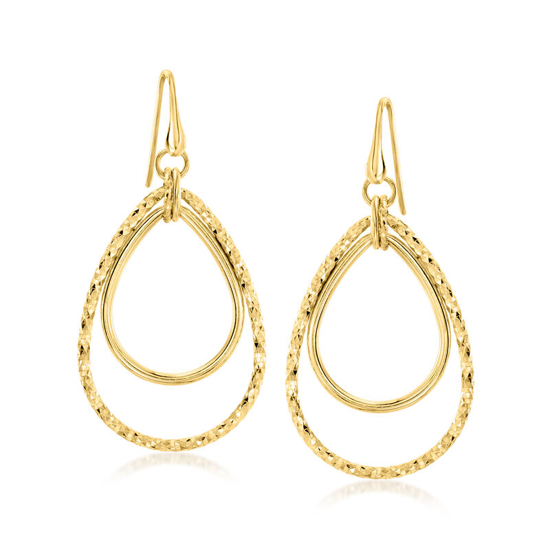 Italian 18kt Gold Over Sterling Double-Oval Drop Earrings image number 0