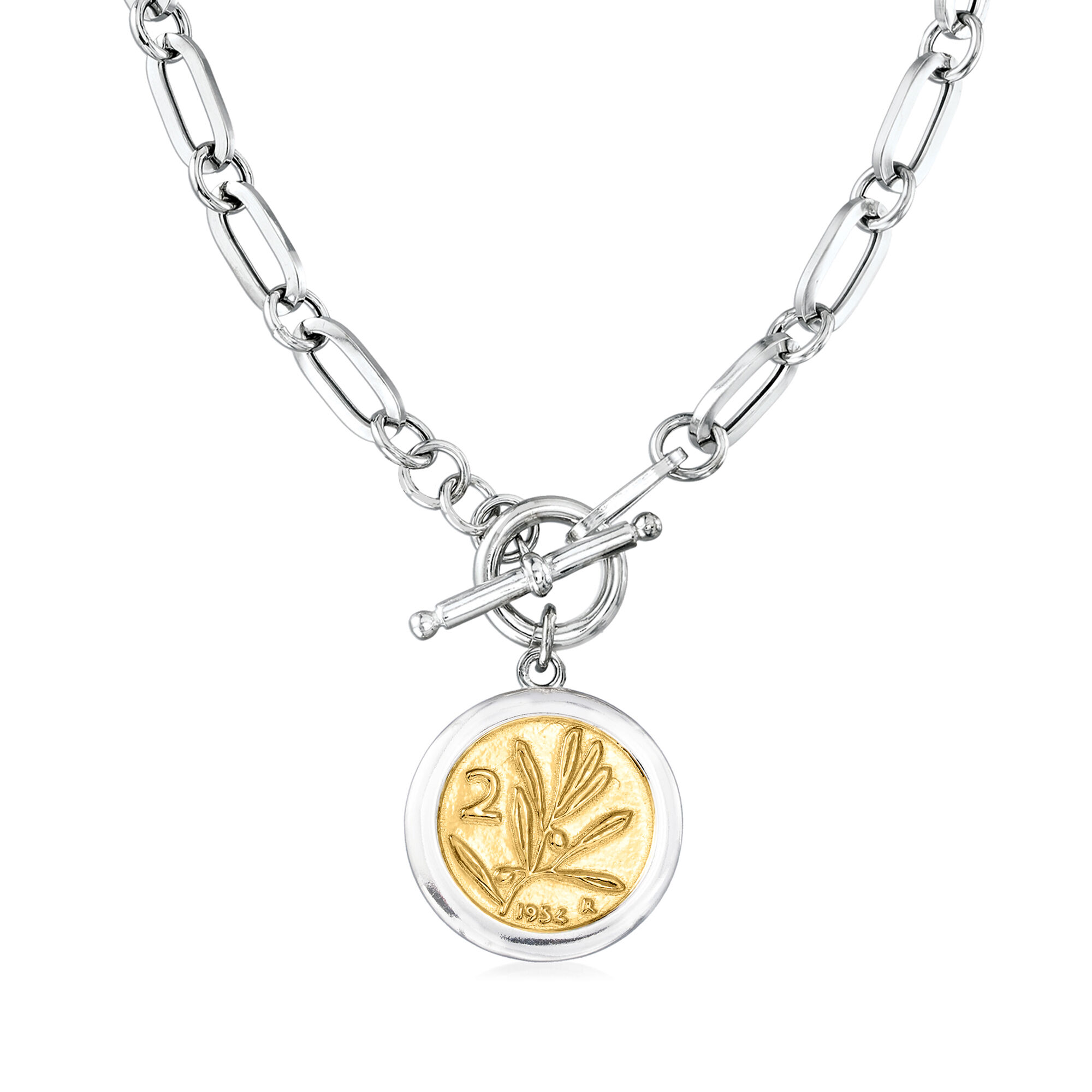 Italian Sterling Silver and 18kt Gold Over Sterling Replica Italian Sterling Silver and 18kt Gold Over Sterling Replica