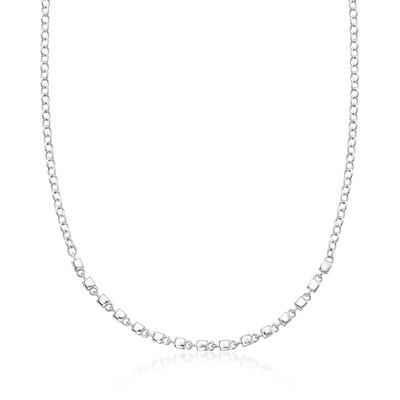 Zina Sterling Silver Cube-Link Necklace