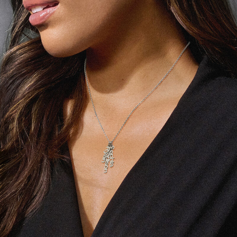 Sterling Silver Personalized Name Charm Necklace image number 1
