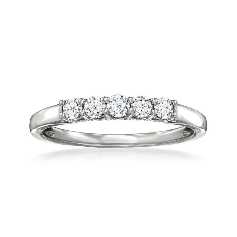 .33 ct. t.w. Lab-Grown Diamond Five-Stone Ring in Sterling Silver image number 0