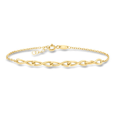 10kt Yellow Gold Twisted Infinity-Link Bracelet