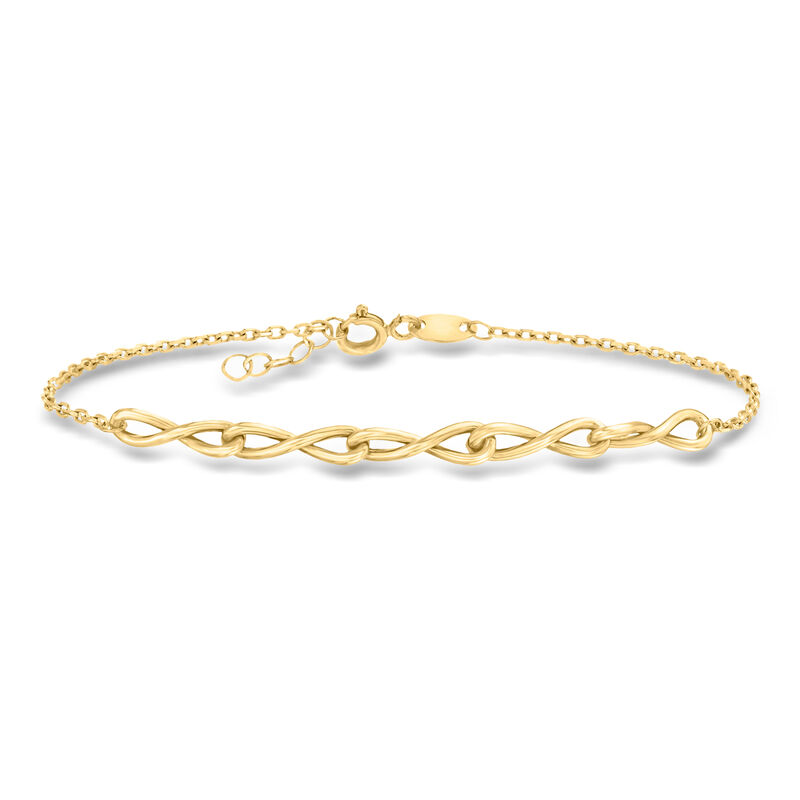10kt Yellow Gold Twisted Infinity-Link Bracelet image number 0