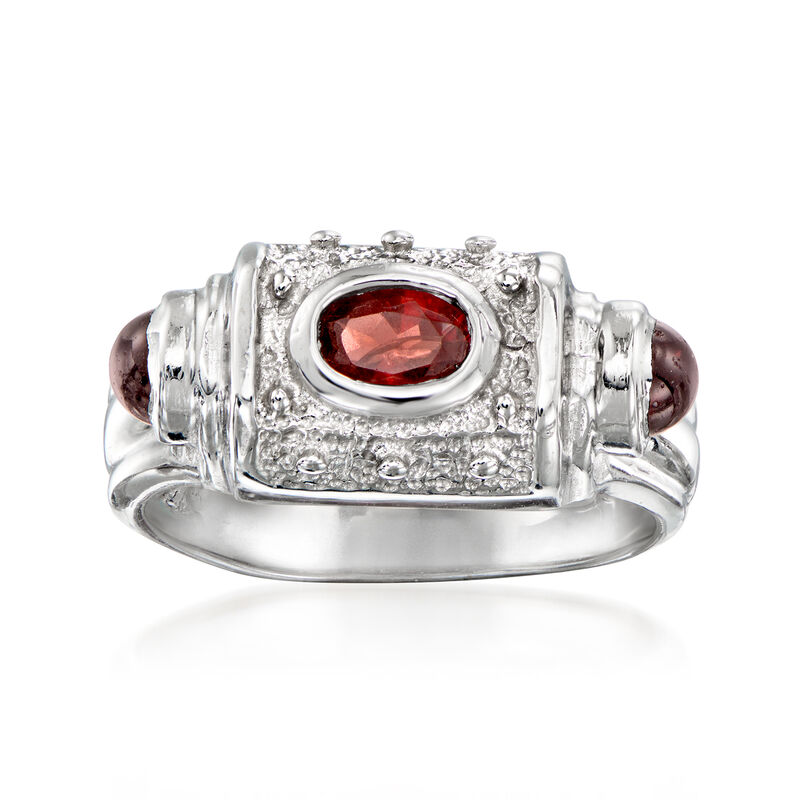 C. 1990 Vintage 1.25 ct. t.w. Garnet Ring in 14kt White Gold. Size 7 image number 0