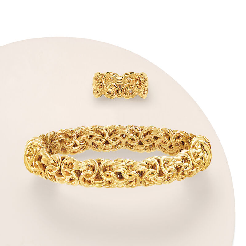 Italian Andiamo Byzantine Ring in 14kt Yellow Gold image number 3
