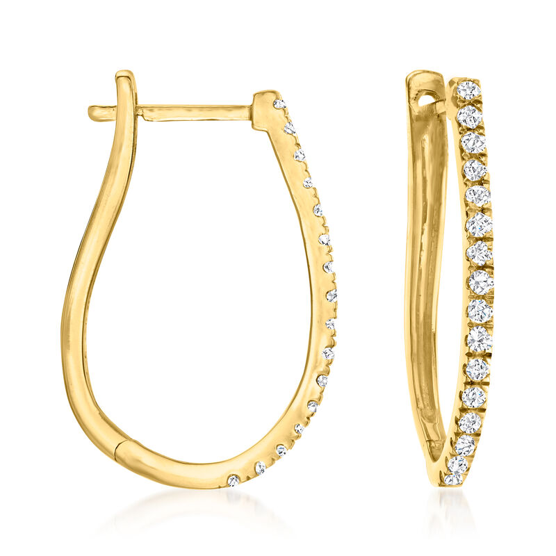 .25 ct. t.w. Diamond Hoop Earrings in 18kt Gold Over Sterling. 3/4&quot; image number 0