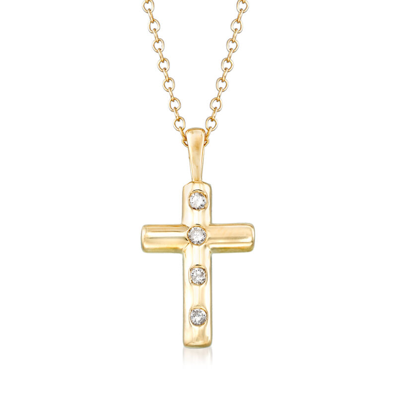 .10 ct. t.w. Diamond Cross Pendant Necklace in 14kt Yellow Gold image number 0
