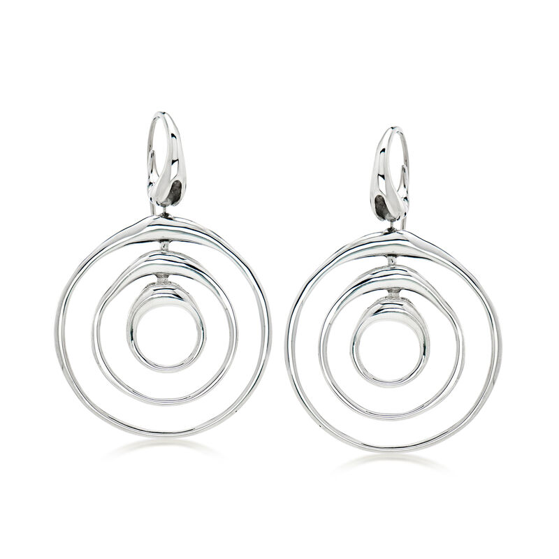 C. 2000 Vintage Sterling Silver Spiral Drop Earrings image number 2
