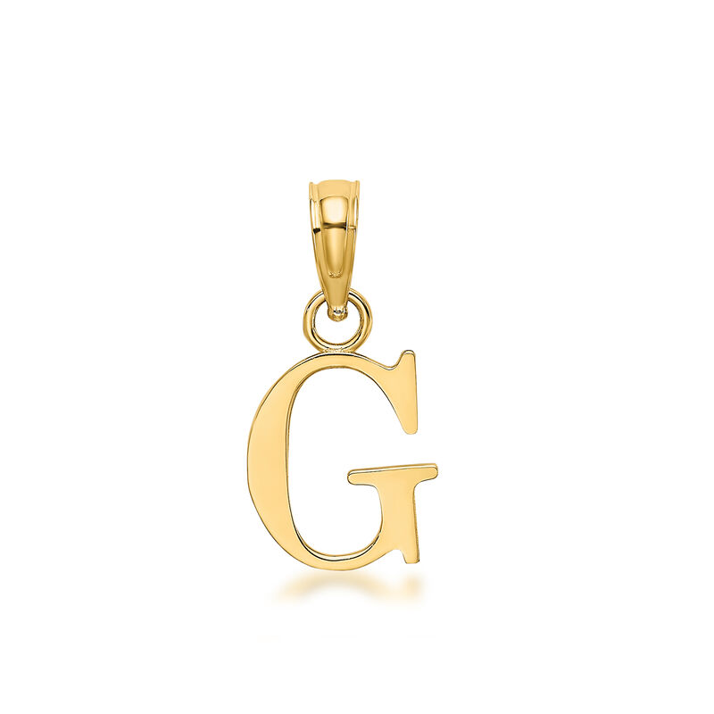 G - 10kt Yellow Gold Block Initial Pendant image number 0