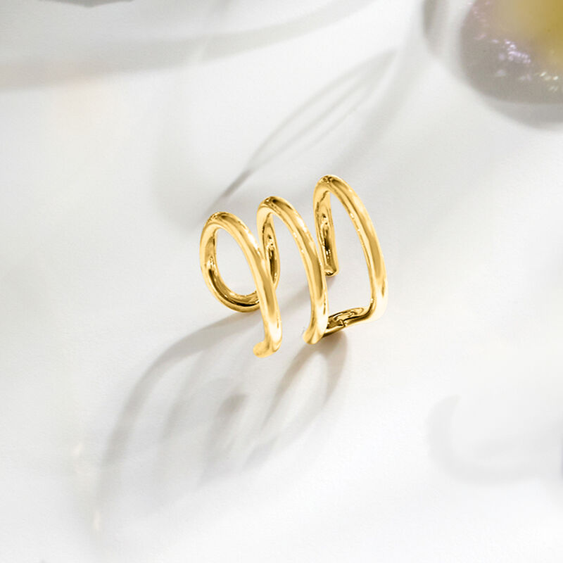 14kt Yellow Gold Multi-Row Single Ear Cuff image number 2
