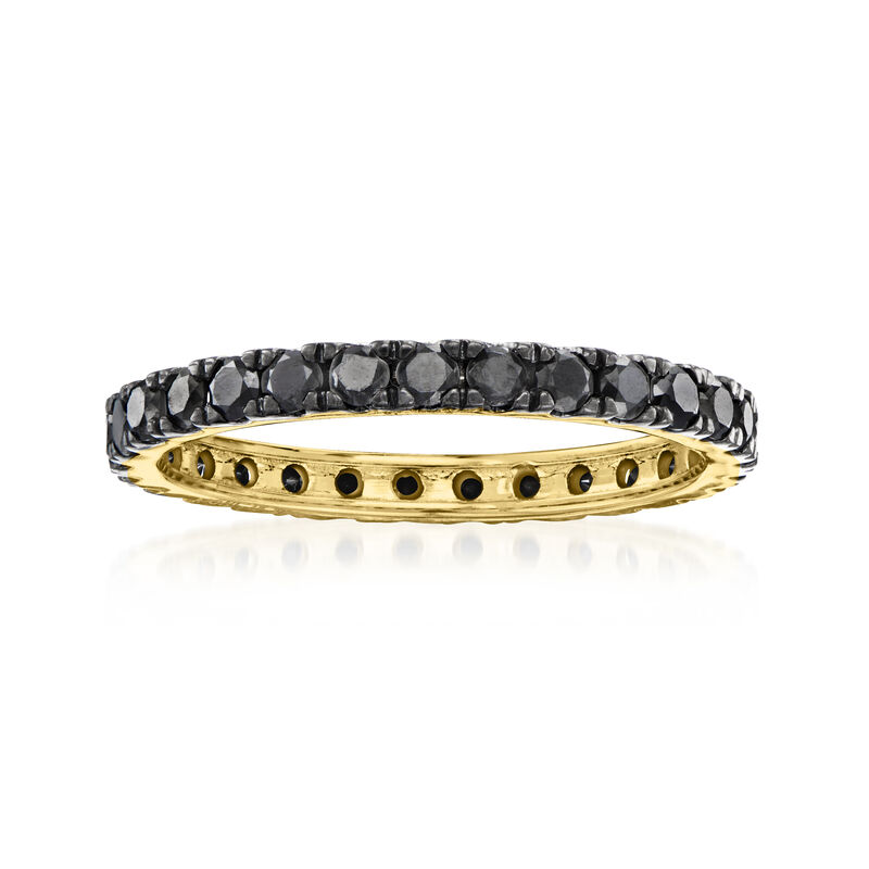 1.00 ct. t.w. Black Diamond Eternity Band in 14kt Yellow Gold image number 0