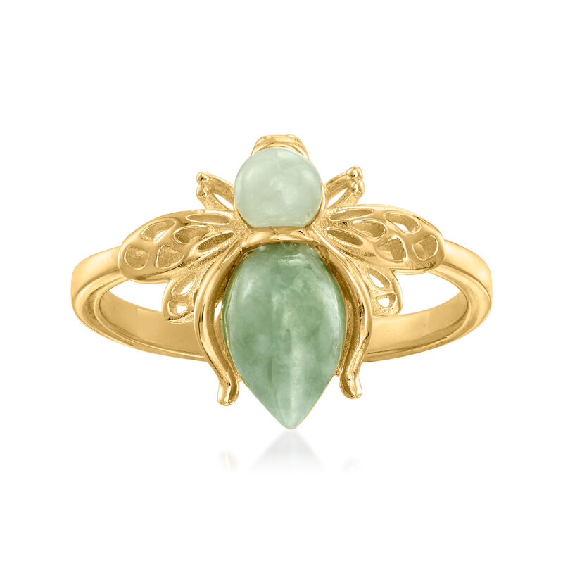 Jade Bumblebee Ring in 18kt Gold Over Sterling image number 0