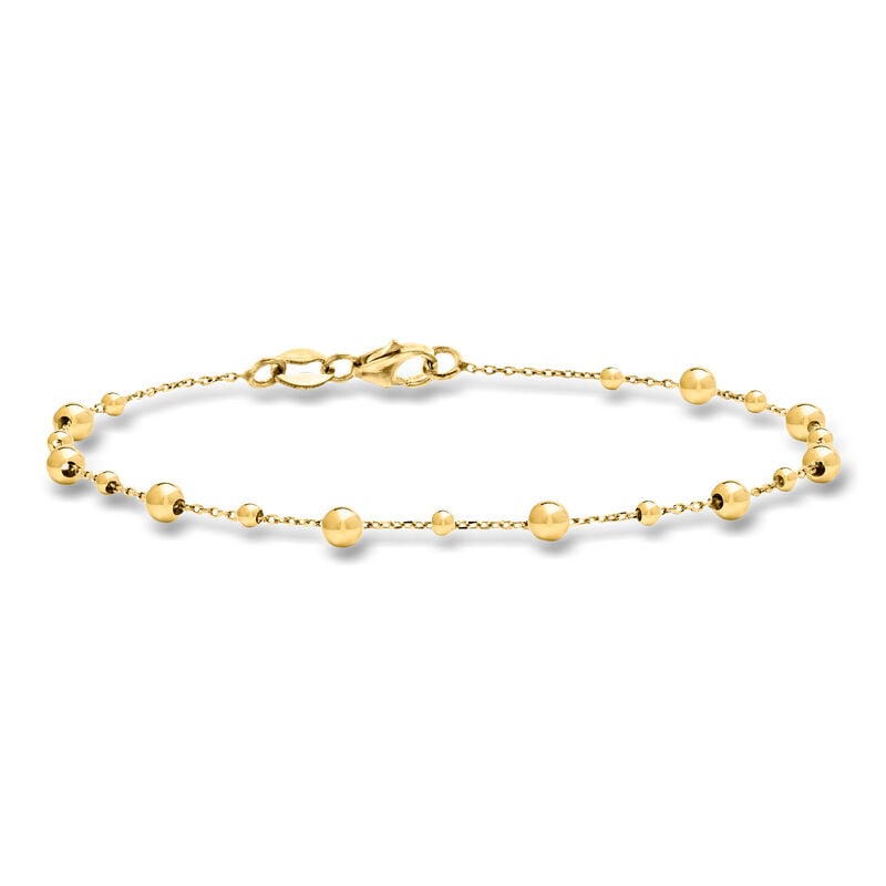 Italian 18kt Yellow Gold Bead Station Bracelet image number 0