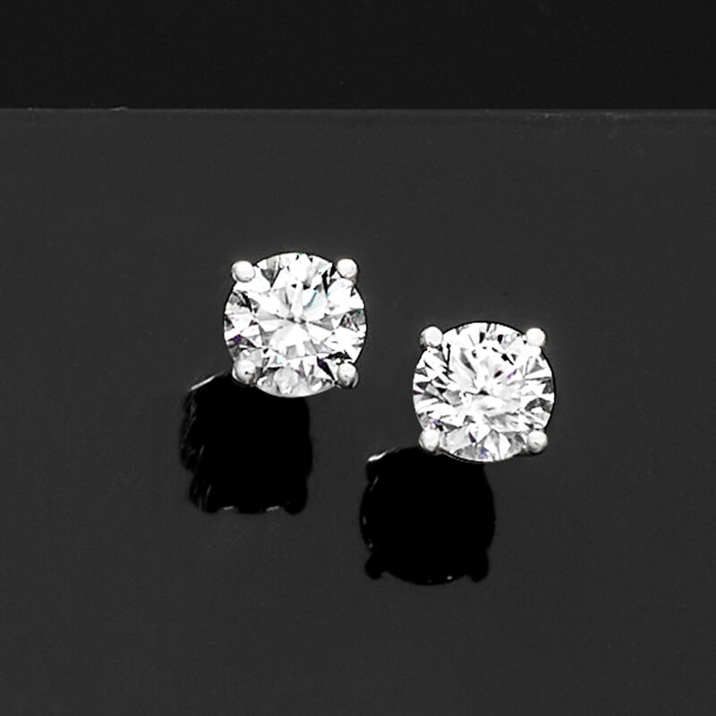 1.00 ct. t.w. Lab-Grown Diamond Stud Earrings in 14kt White Gold  image number 4