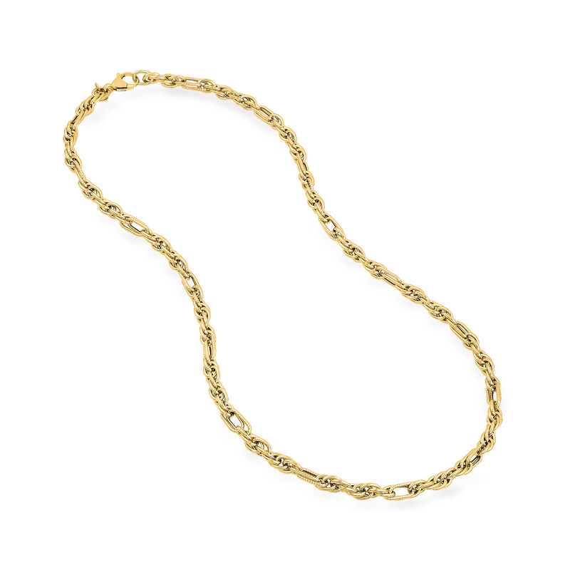 Italian 14kt Yellow Gold Twisted-Link Necklace. 18" image number 2