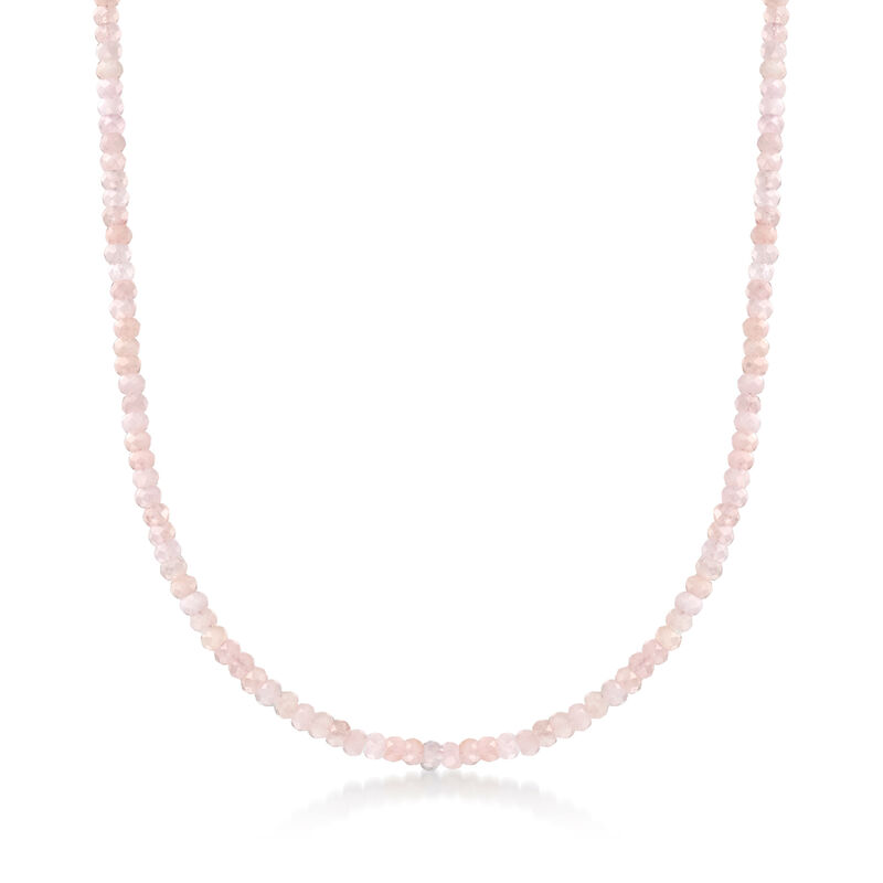 55.00 ct. t.w. Morganite Bead Necklace in 14kt Yellow Gold with Magnetic Clasp image number 0