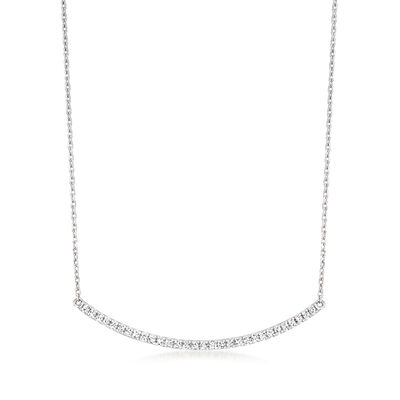 .20 ct. t.w. Diamond Curved Bar Necklace in Sterling Silver