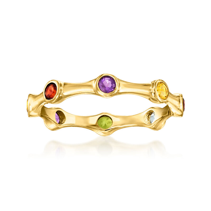 .41 ct. t.w. Multi-Gemstone Studded Ring in 18kt Gold Over Sterling image number 0