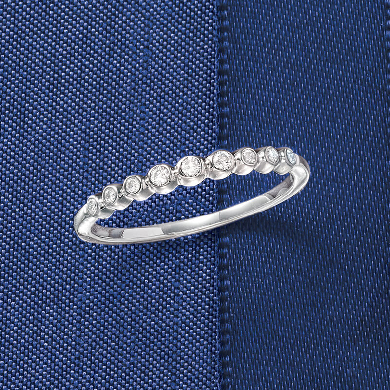 .13 ct. t.w. Bezel-Set Diamond Ring in Sterling Silver image number 3