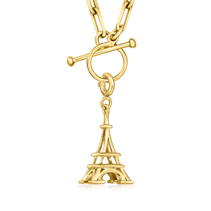 18kt Gold Over Sterling Eiffel Tower Charm  image number 2