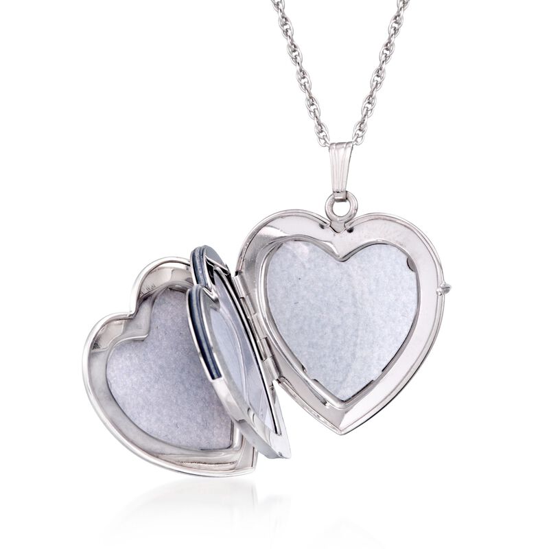 Sterling Silver Personalized Four-Photo Heart Locket Necklace image number 3