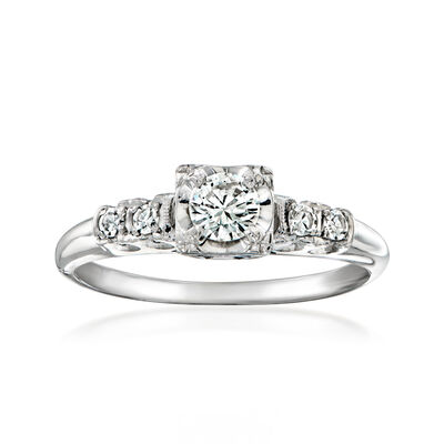 C. 1970 Vintage .35 ct. t.w. Diamond Ring in 14kt White Gold