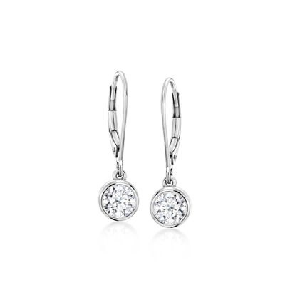 1.00 ct. t.w. Bezel-Set Lab-Grown Diamond Drop Earrings in Sterling Silver